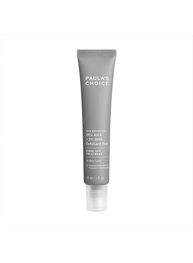PAULA'S CHOICE Skin Perfecting 25% AHA + 2% BHA Exfoliant, 10 Minute Rinse-Off Peel, Fragrance-Free & Paraben-Free, 1 Oz - Image 1