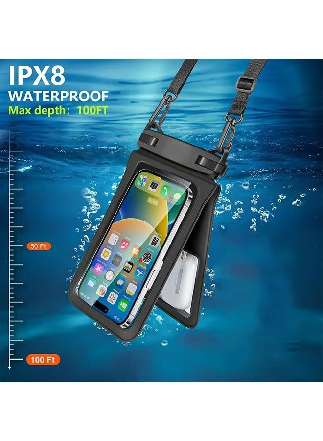 X-level Double Space Waterproof Bag Case Cover for Phone, Waterproof Phone Lanyard Case with iPhone 15/14/13/12 Pro Max, Phone Waterproof Pouch for Vacation Beach Pool Kayak Cruise Travel Essentials - Image 4