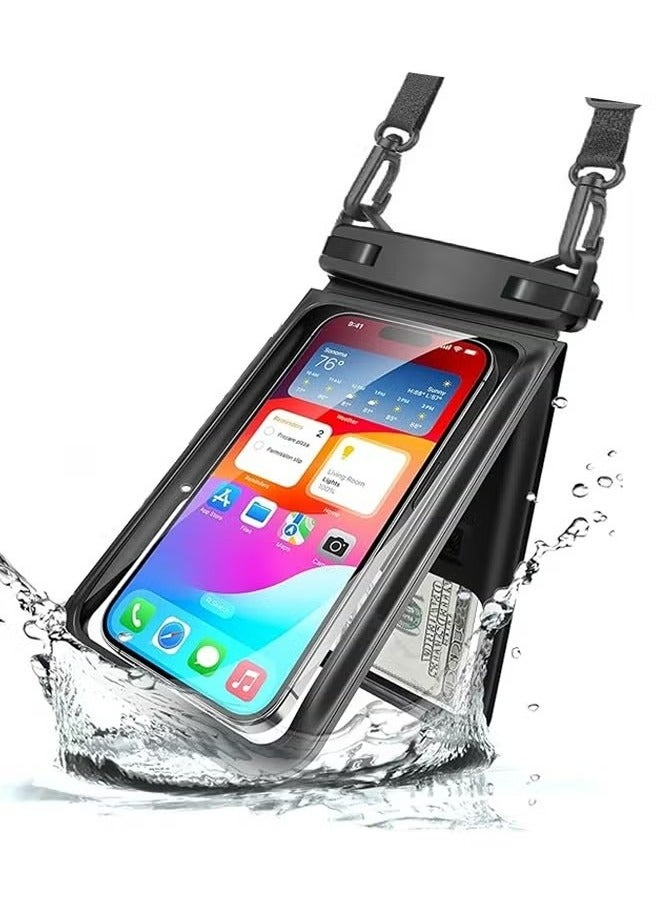 X-level Double Space Waterproof Bag Case Cover for Phone, Waterproof Phone Lanyard Case with iPhone 15/14/13/12 Pro Max, Phone Waterproof Pouch for Vacation Beach Pool Kayak Cruise Travel Essentials - Image 1