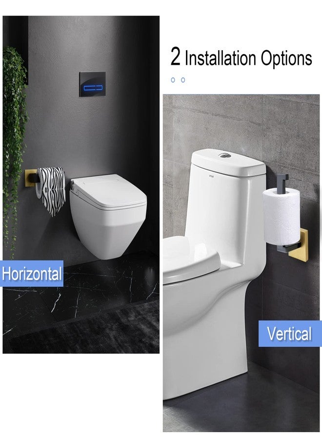 TNOMS Toilet Paper Holder Wall Mount Toilet Paper Roll Holder Stainless Steel Black&Gold - Image 5