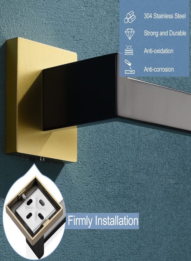 TNOMS Toilet Paper Holder Wall Mount Toilet Paper Roll Holder Stainless Steel Black&Gold - Image 4