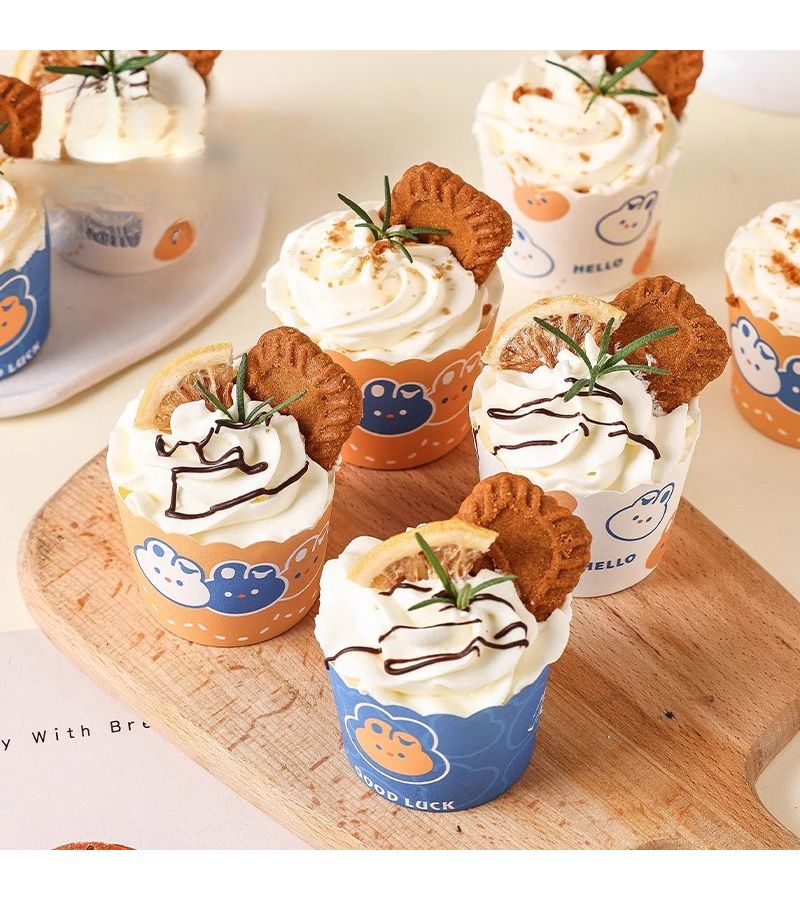 White Flanged Paper Cups 50 Pieces High Temperature Resistant Baking Muffin Cup - Image 3