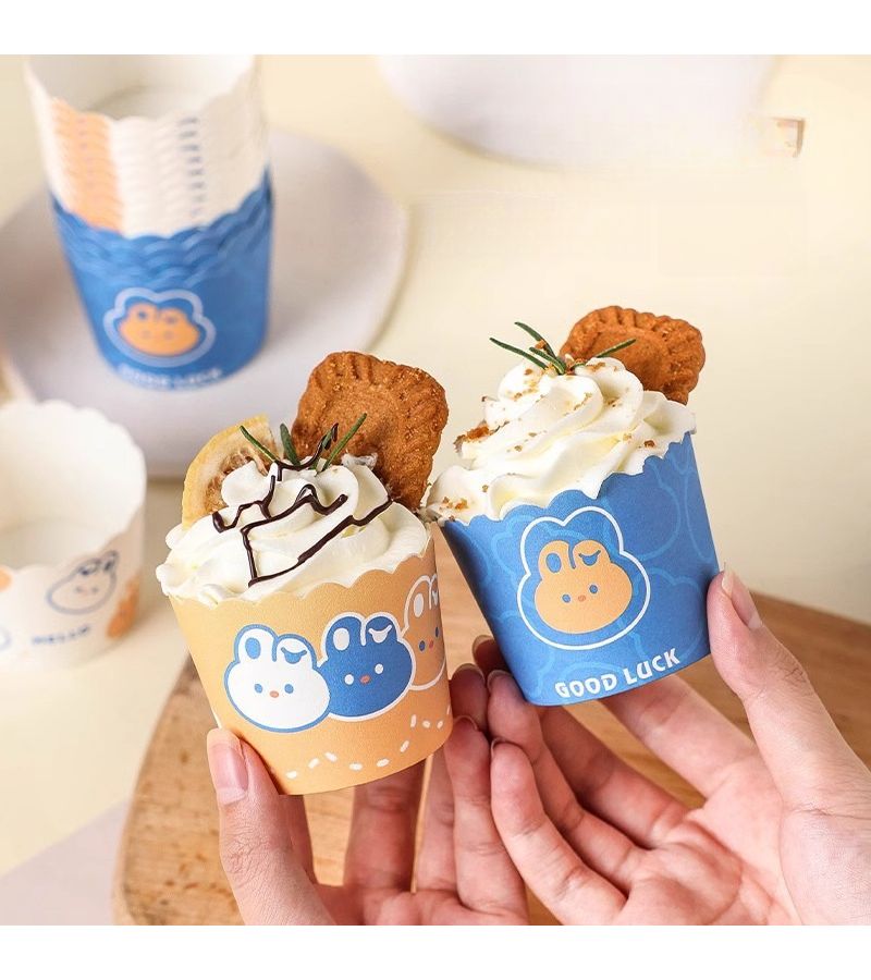 White Flanged Paper Cups 50 Pieces High Temperature Resistant Baking Muffin Cup - Image 2