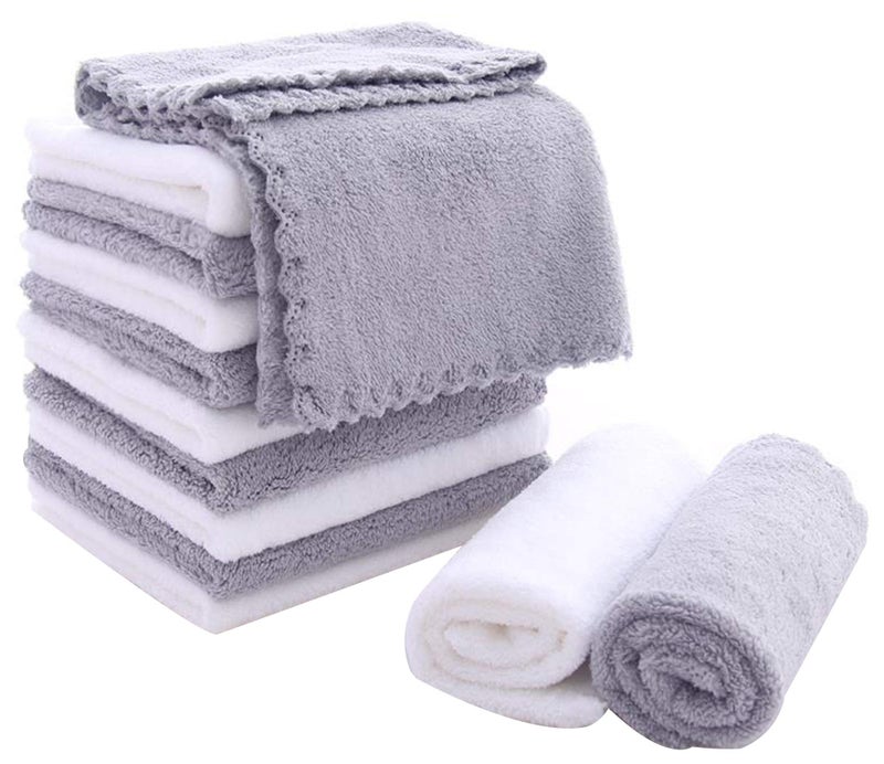 Spotted Play 12 Pack Baby Washcloths - Extra Absorbent and Soft Wash Clothes for Newborns, Infants and Toddlers - Suitable for Baby Skin and New Born - Microfiber Coral Fleece 12x12 Inches - Image 2