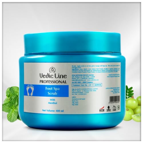 Vedic Line Vedicline Foot Spa Scrub Cleanses Dirt And Impurities, For Cracked Heel With Eucalyptus oil,Walnut Shell Powder, For Soft Heel, 400ml - Image 2