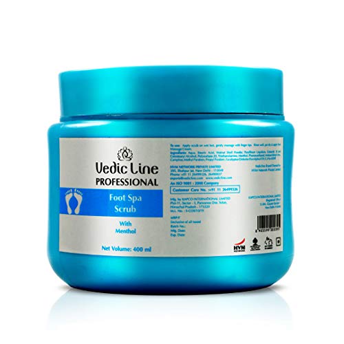 Vedic Line Vedicline Foot Spa Scrub Cleanses Dirt And Impurities, For Cracked Heel With Eucalyptus oil,Walnut Shell Powder, For Soft Heel, 400ml - Image 1