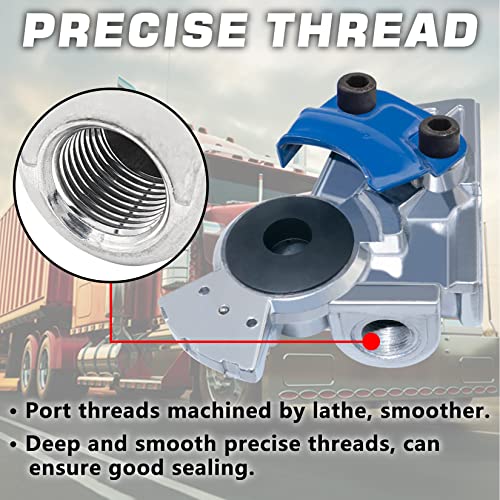 GREPSPUD 37 Degree Glad Hands Set with 2pcs Seals Universal Emergency Service Aluminum Gladhand Brake Air Hose Coupling Parts Handshake Kit Connectors for Semi Trucks Trailers Tractors 1 Pair - Image 3