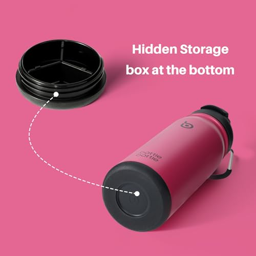 BOTTLE BOTTLE 16 oz sports water bottle stainless steel insulated kids water bottle with straw and pills holder for gifts and school (viva magenta) - Image 4