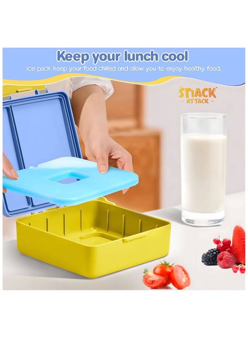 Snack attack Snack Attack Kids Bento Lunch Box with Ice Pack – Leakproof Convertible 3-5 Compartment Lunchbox with Silicone Seal – Food-Grade, BPA-Free – Penguin Design for School, Daycare, Travel Meals  - Image 3