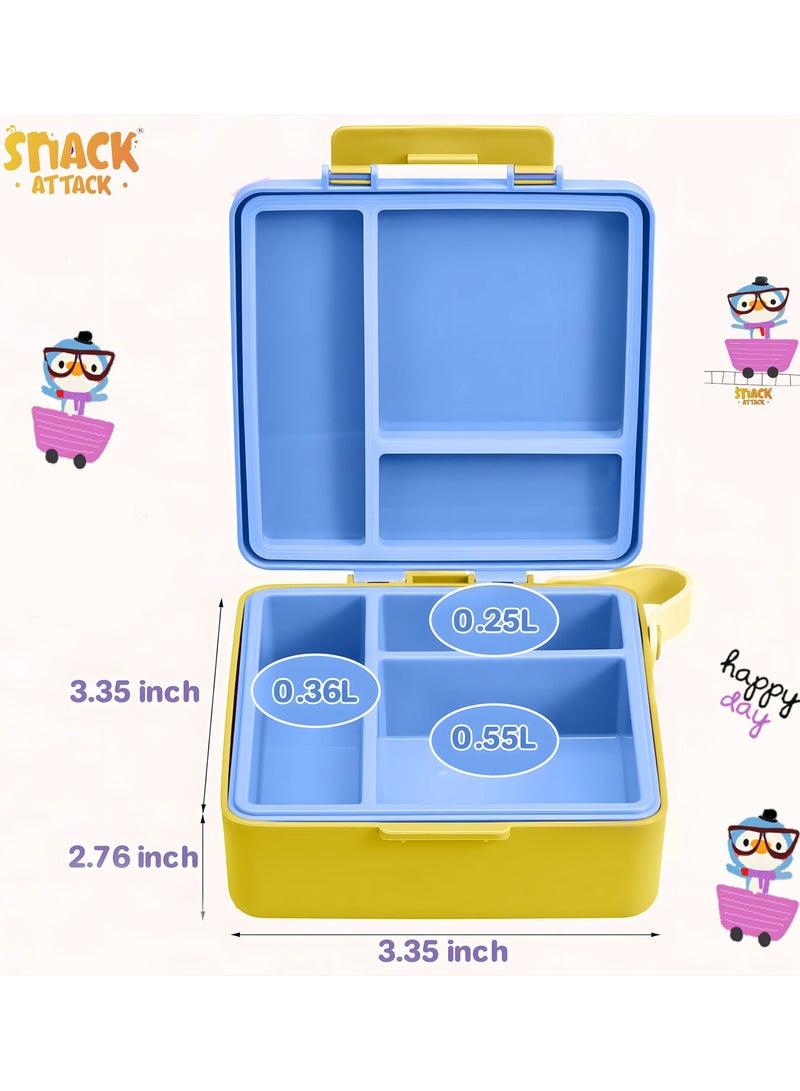 Snack attack Snack Attack Kids Bento Lunch Box with Ice Pack – Leakproof Convertible 3-5 Compartment Lunchbox with Silicone Seal – Food-Grade, BPA-Free – Penguin Design for School, Daycare, Travel Meals  - Image 5