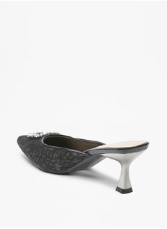 Flora Bella Women's Embellished Slip-On Mules with Flared Heels  - Image 3