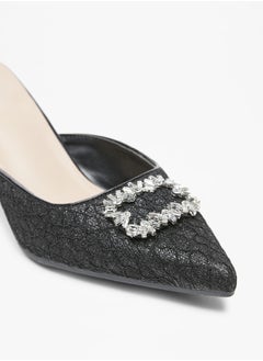 Flora Bella Women's Embellished Slip-On Mules with Flared Heels  - Image 5