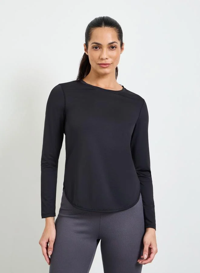 Take Two Black Long Sleeve Active Top