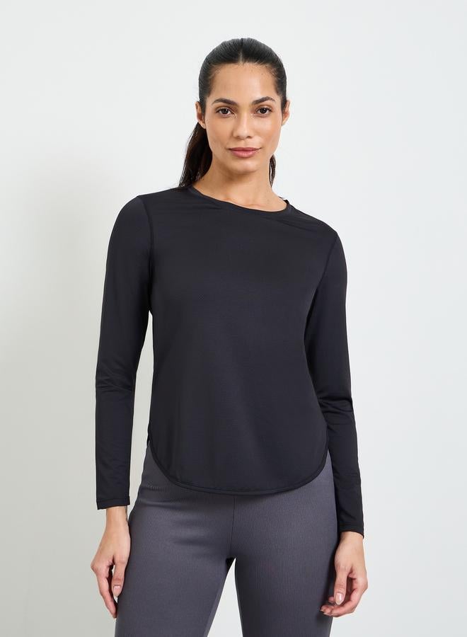 Take Two Black Long Sleeve Active Top - Image 1