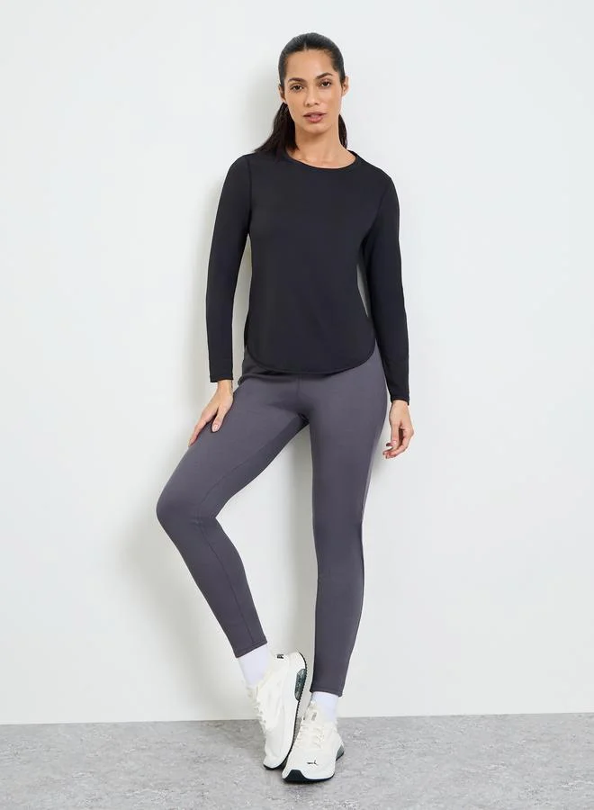 Take Two Black Long Sleeve Active Top