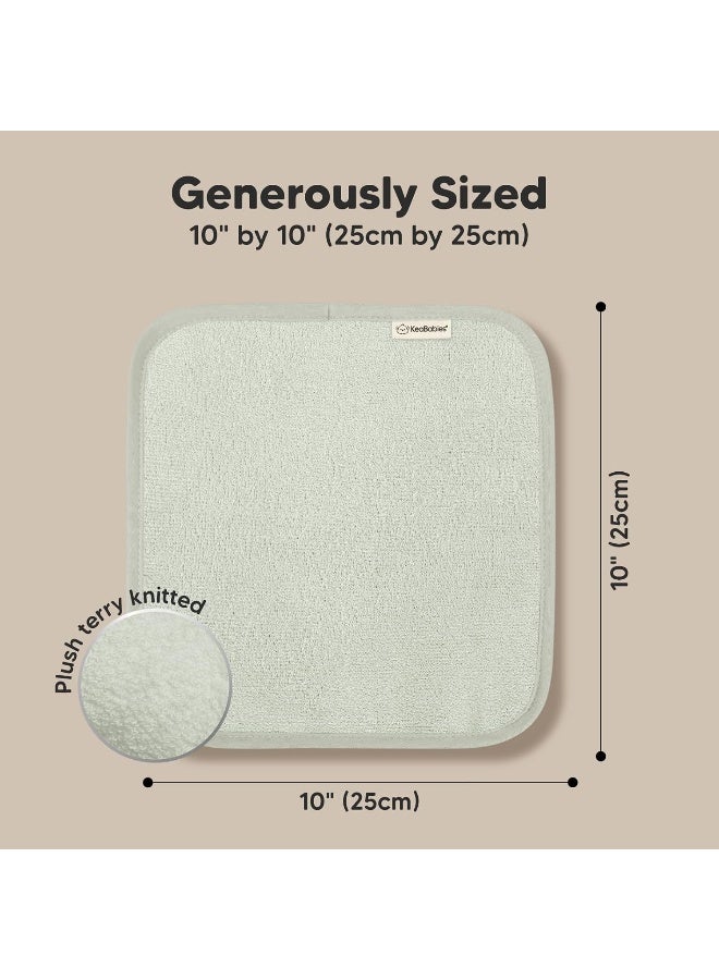 KeaBabies 6-Pack Organic Baby Washcloths â€“ Soft Bamboo Washcloth, Baby Wash Cloths, Baby Wash Cloth for Newborn, Kids, Baby Towels, Baby Bath Essentials, Face Towel, Face Cloths for Washing Face (Dove) - Image 4