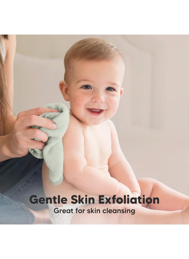 KeaBabies 6-Pack Organic Baby Washcloths â€“ Soft Bamboo Washcloth, Baby Wash Cloths, Baby Wash Cloth for Newborn, Kids, Baby Towels, Baby Bath Essentials, Face Towel, Face Cloths for Washing Face (Dove) - Image 3