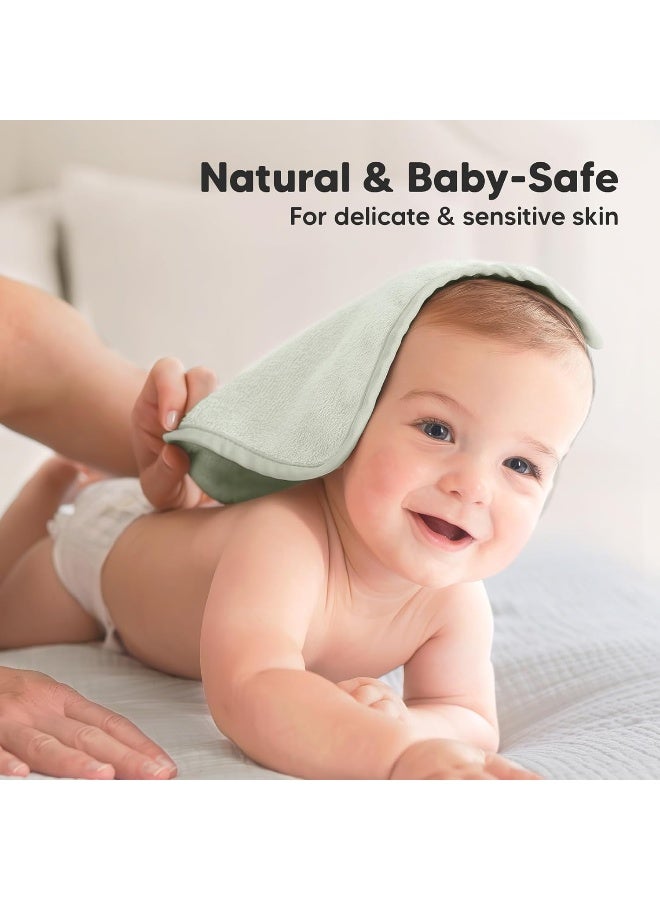 KeaBabies 6-Pack Organic Baby Washcloths â€“ Soft Bamboo Washcloth, Baby Wash Cloths, Baby Wash Cloth for Newborn, Kids, Baby Towels, Baby Bath Essentials, Face Towel, Face Cloths for Washing Face (Dove) - Image 5