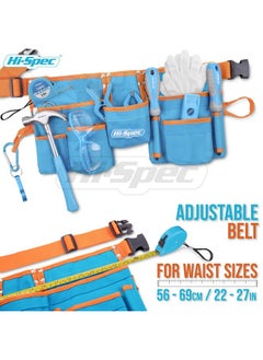 Hi-Spec 16Pc Blue Kids Tool Kit Set & Child Size Tool Belt. Real Metal Hand Tools For Diy Building, Woodwork & Construction Learning Tool Kit For Kids  - Image 4
