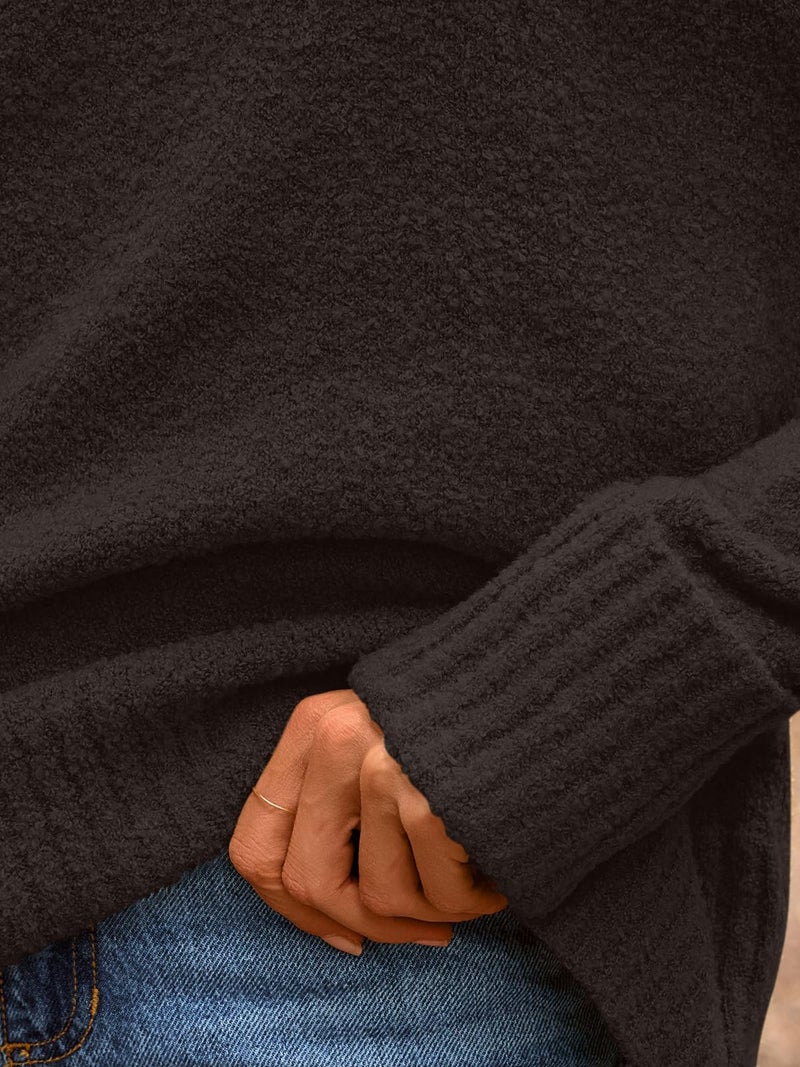 LILLUSORY Oversized Sweater Womens 2026 Fall Fashion Outfits Pullover Long Tunic Old Money Winter Cozy Clothes Cute Crewneck Trendy Knit Chunky Warm Knitted Ladies Top Mauve - Image 5