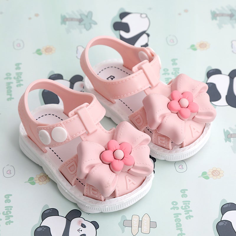 Summer Infant Little Girl Baby Princess Non-Slip Soft Bottom 1-3 Years Old Kidsren'S Sandals Toe-Toe Shoes - Image 1