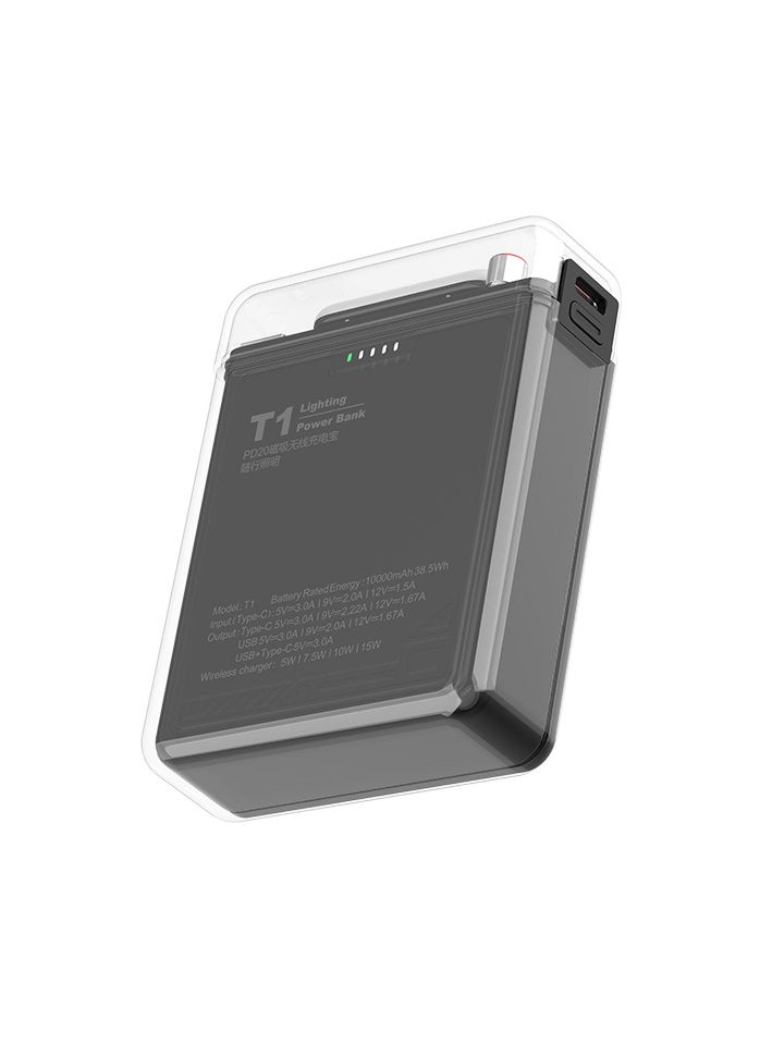 VIWTEC - 10000mAh Magnetic Wireless Power Bank Fast Charging - Portable Phone Charger with LED Light for iPhone 12-16, Android & Qi Devices - Image 1