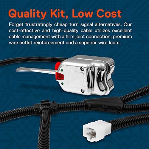 ONLINE LED STORE True MODS UTV ATV SxS LED Turn Signal Light Blinker Kit [Steering Column Lever Stick Control] [Integrated Flasher Relay] Street-Legal Universal Fit for Polaris RZR Ranger Can-Am Maverick X3 Defender - Image 4