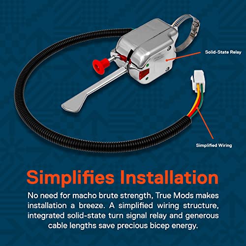 ONLINE LED STORE True MODS UTV ATV SxS LED Turn Signal Light Blinker Kit [Steering Column Lever Stick Control] [Integrated Flasher Relay] Street-Legal Universal Fit for Polaris RZR Ranger Can-Am Maverick X3 Defender - Image 5