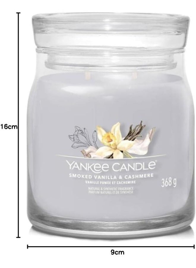 YANKEE CANDLE شمعة يانكي كاندل المعطرة | شمعة جرة متوسطة بالفانيليا والكشمير مع فتيلين مزدوجين | شمعة مصنوعة من خليط شمع الصويا تحترق لفترة طويلة | هدايا مثالية للنساء - Image 2