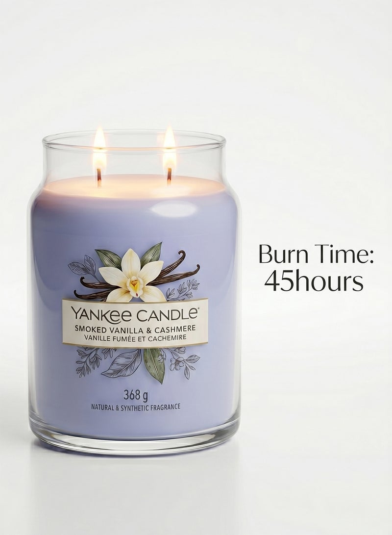 YANKEE CANDLE شمعة يانكي كاندل المعطرة | شمعة جرة متوسطة بالفانيليا والكشمير مع فتيلين مزدوجين | شمعة مصنوعة من خليط شمع الصويا تحترق لفترة طويلة | هدايا مثالية للنساء - Image 3