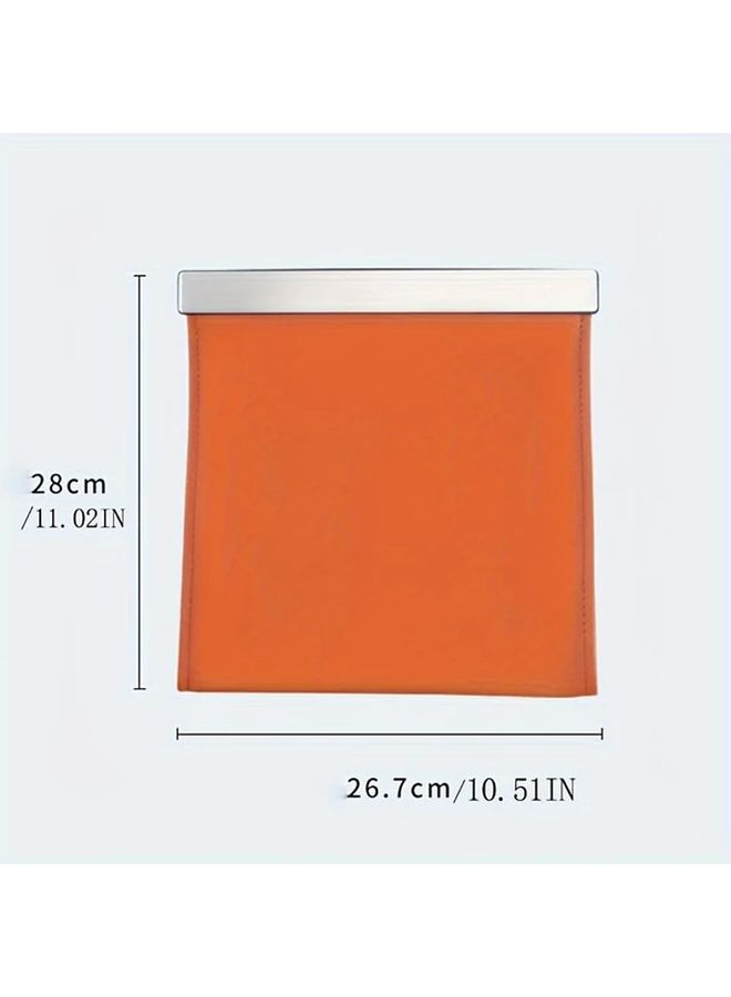 Magnetic Folding Car Trash Can Orange Large Capacity Rear Seat Storage Bin with Free Bags - Image 2