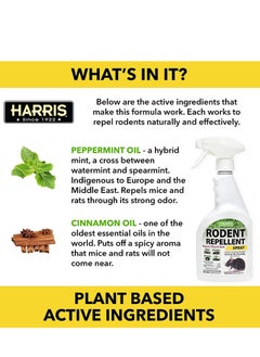 Harris HARRIS peppermint oil mice & rodent repellent spray for house and car engines humane mouse trap substitute 20oz  - Image 3