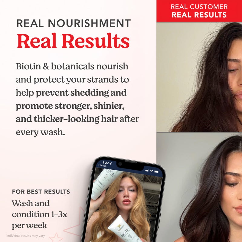 HAIRtamin Shampoo and Conditioner Set - Paraben & Sulfate Free, Volumizing & Moisturizing, Natural Biotin Shampoos and Conditioners, Gentle Moisturizer on Curly & Color Treated Hair - Image 4