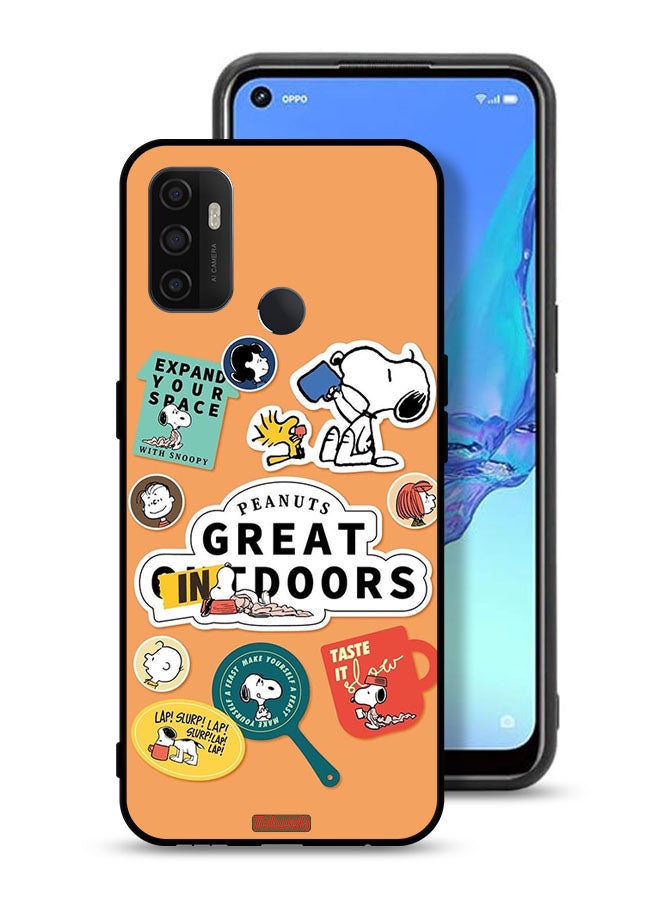 Tolwak Oppo A32 Protective Case Cover Peanuts Stickers - Image 1
