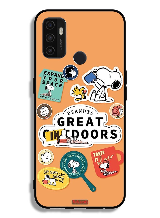 Tolwak Oppo A32 Protective Case Cover Peanuts Stickers - Image 2