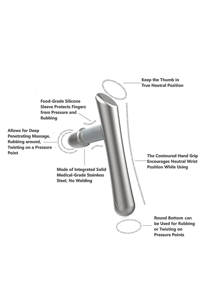 SYOSI Stainless Steel Massage Tool for Trigger Points Massage Myofascial Release Therapy Deep Tissue Massage Sports Massage Reflexology Thumb Forearm Saver for Massage Therapists - Image 5