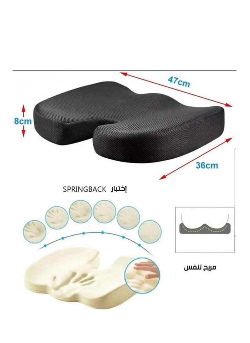 الذاكرة السريعة وسادة مقعد مايكرو سبيد من الميموري فوم الجل مانعة للانزلاق ومعززة بالجل لتقويم العظام والعصعص مع غطاء من المايكروفايبر قابل للازالة، لالام العصعص ودعم الظهر لكرسي المكتب مقعد كرسي السيارة على شكل حرف U  - Image 5