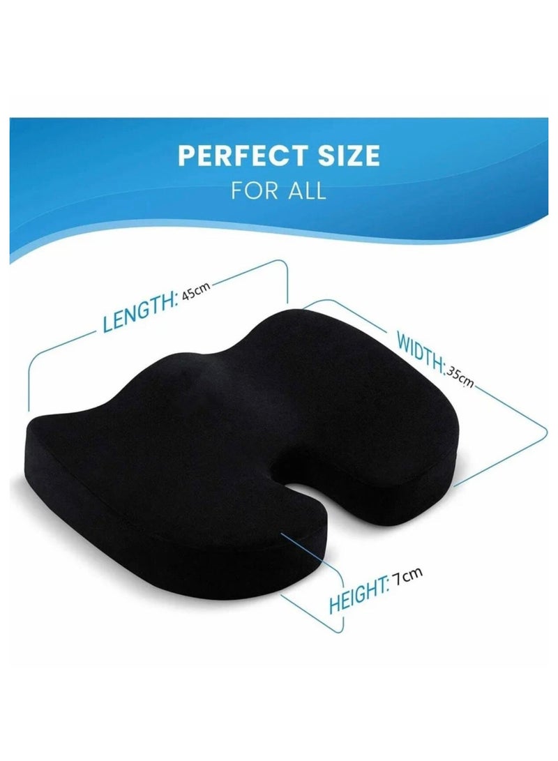 Micro Speed ​​Memory Foam Gel Seat Cushion Non-Slip Gel Infused Orthopedic Coccyx Cushion with Removable Microfiber Cover, Tailbone Pain Back Support for Office Chair Car Seat U Shape - Image 2