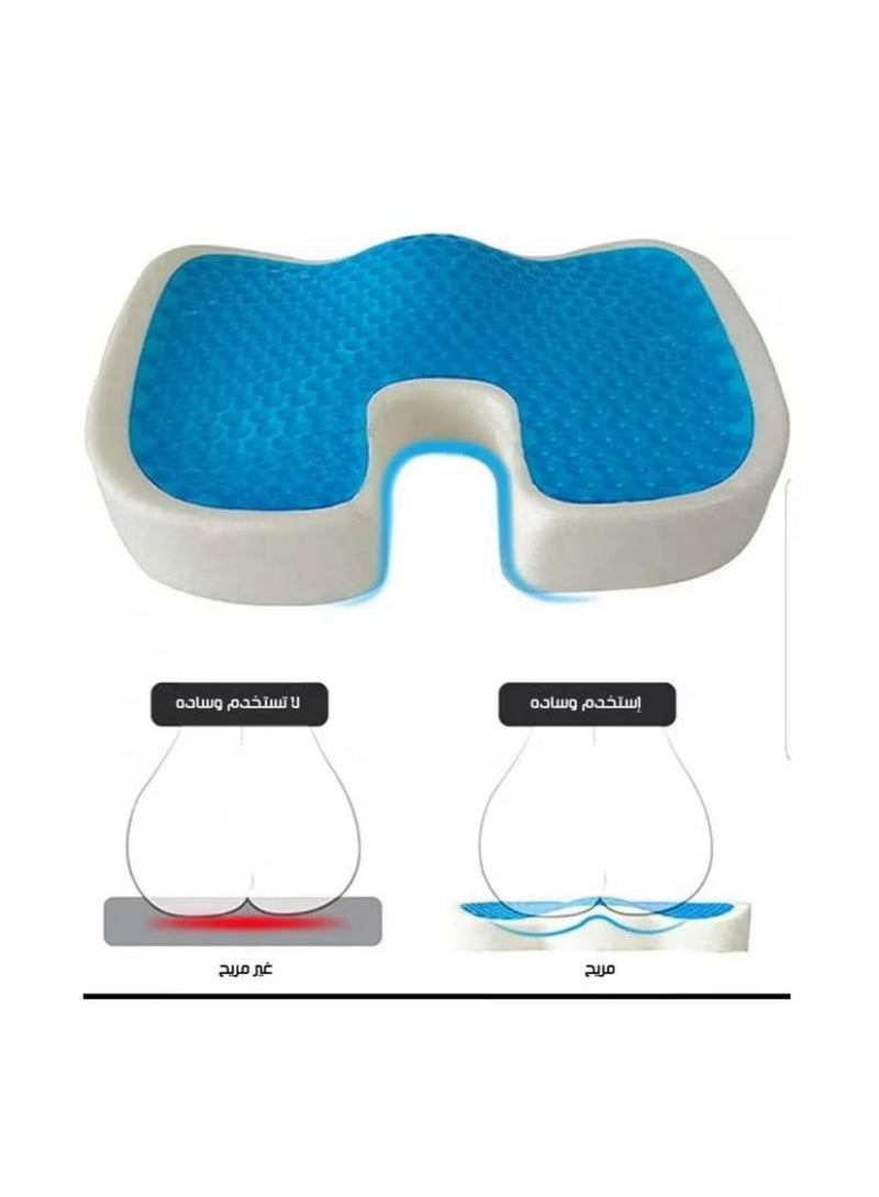 Micro Speed ​​Memory Foam Gel Seat Cushion Non-Slip Gel Infused Orthopedic Coccyx Cushion with Removable Microfiber Cover, Tailbone Pain Back Support for Office Chair Car Seat U Shape - Image 3