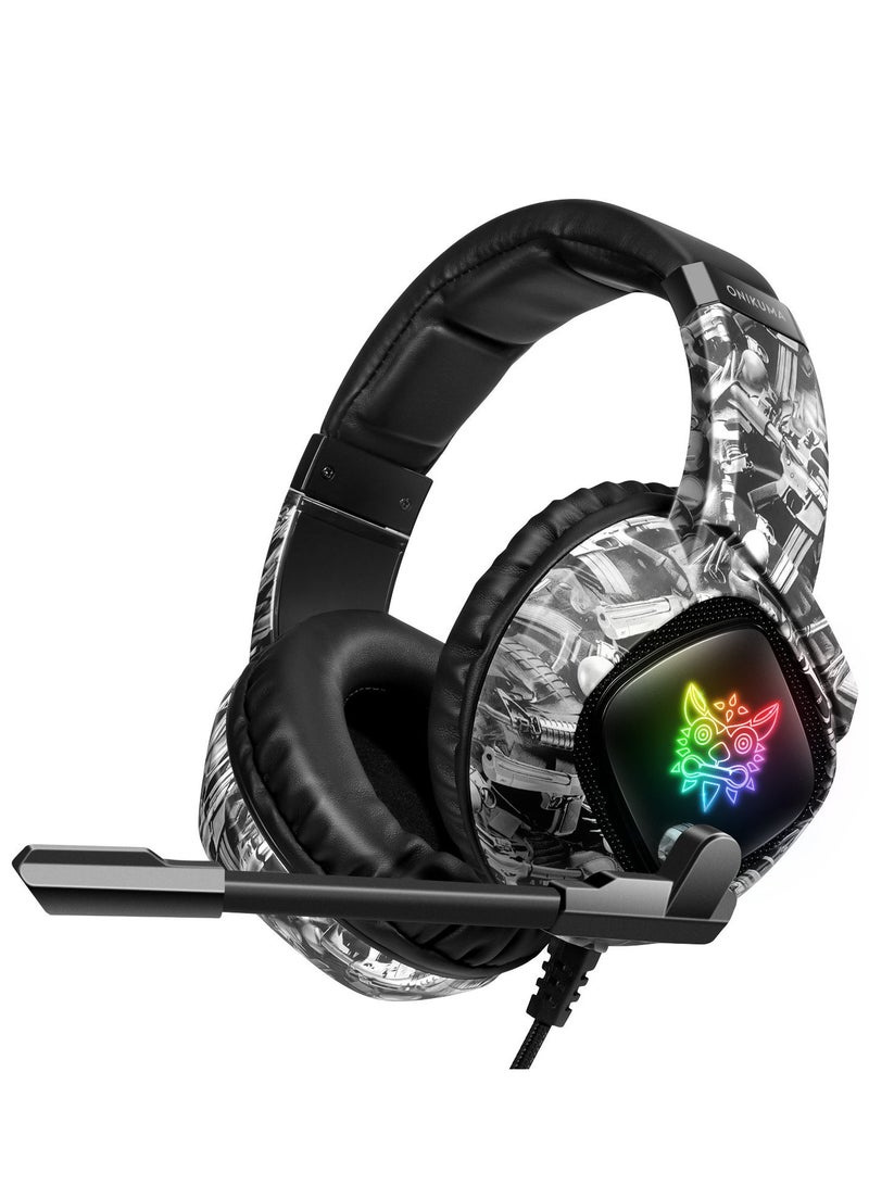 onikuma K19 Gaming Headset With Microphone RGB Wired Computer Headphones - Image 1