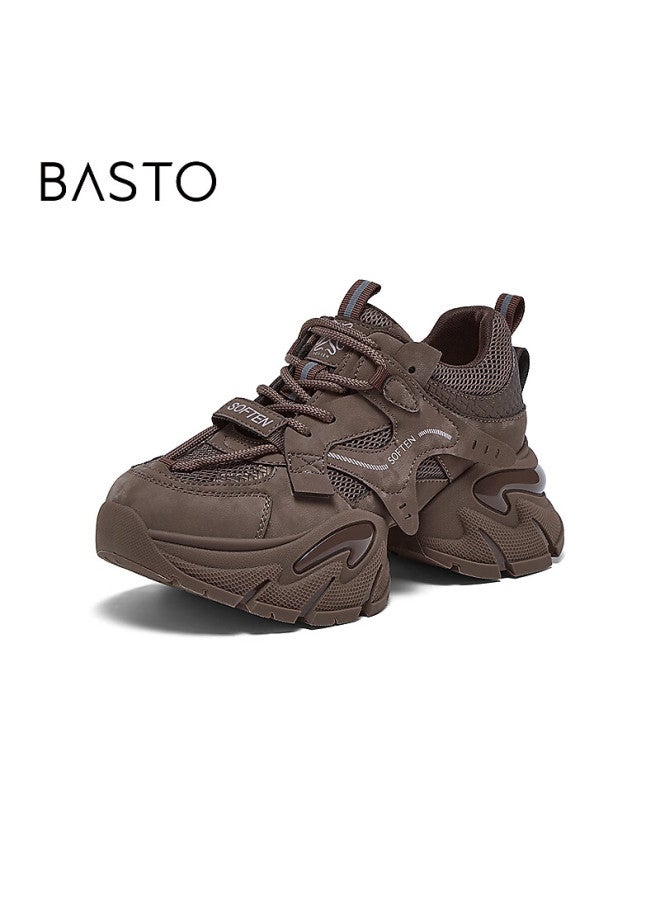 Basto 26 Spring Dad Sneakers Trendy Sports Thick-soled Height-increasing Women's Casual Shoes G8897am6 Brown Size 36 - Image 5