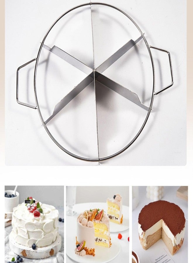 bangminda Stainless Steel Pie Cutter, 3 Pcs Cake Slicer 8/7/6 Cut, 10.4in Cake Divider with Side Handle Rust Proof Pizza Slicer Press for Commercial Home - Image 4