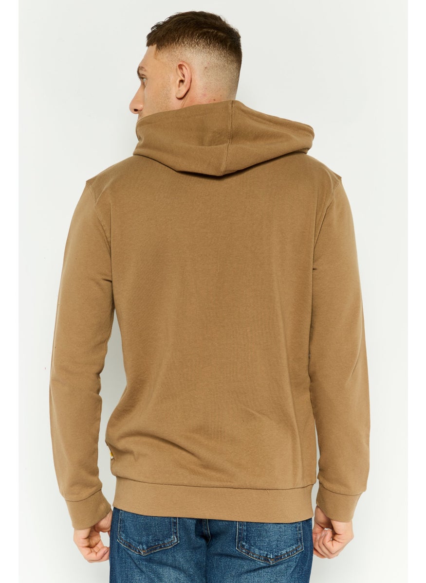 Gazzarrini Men Hooded Graphic Long Sleeve Sweatshirt, Dark Brown  - Image 2