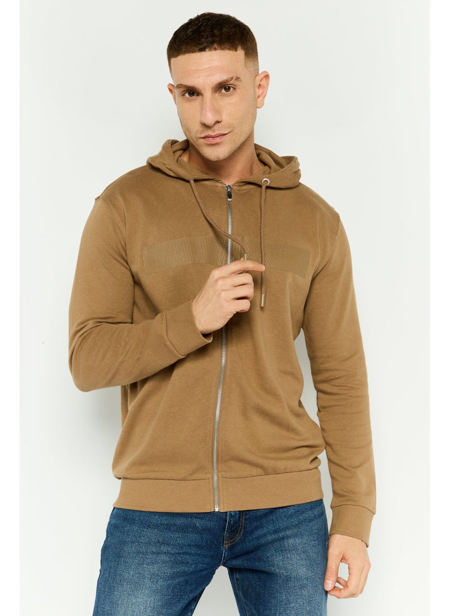 Gazzarrini Men Hooded Graphic Long Sleeve Sweatshirt, Dark Brown  - Image 1
