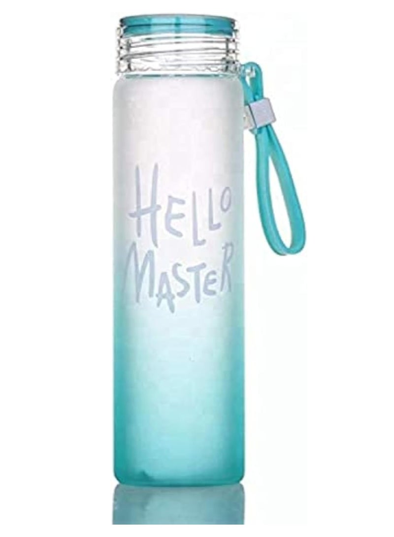 the purple tree The Purple Tree Hello Master Plastic Water Bottle, 500ml, Set of 1, Blue - Image 1