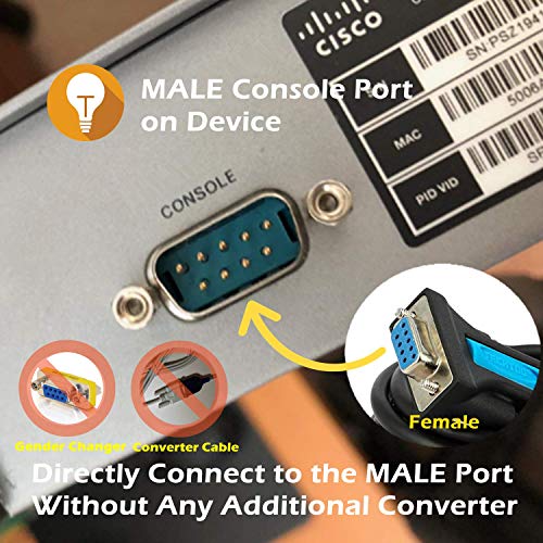 TECHTOO USB 2.0 to RS232 DB9 Serial Cable Female Converter Adapter with Prolific PL2303 Chipset for Win10 8.1 8 7 Vista XP 2000 Andorid Linux Mac OS X 10.6 and Above (3ft/Female) - Image 3