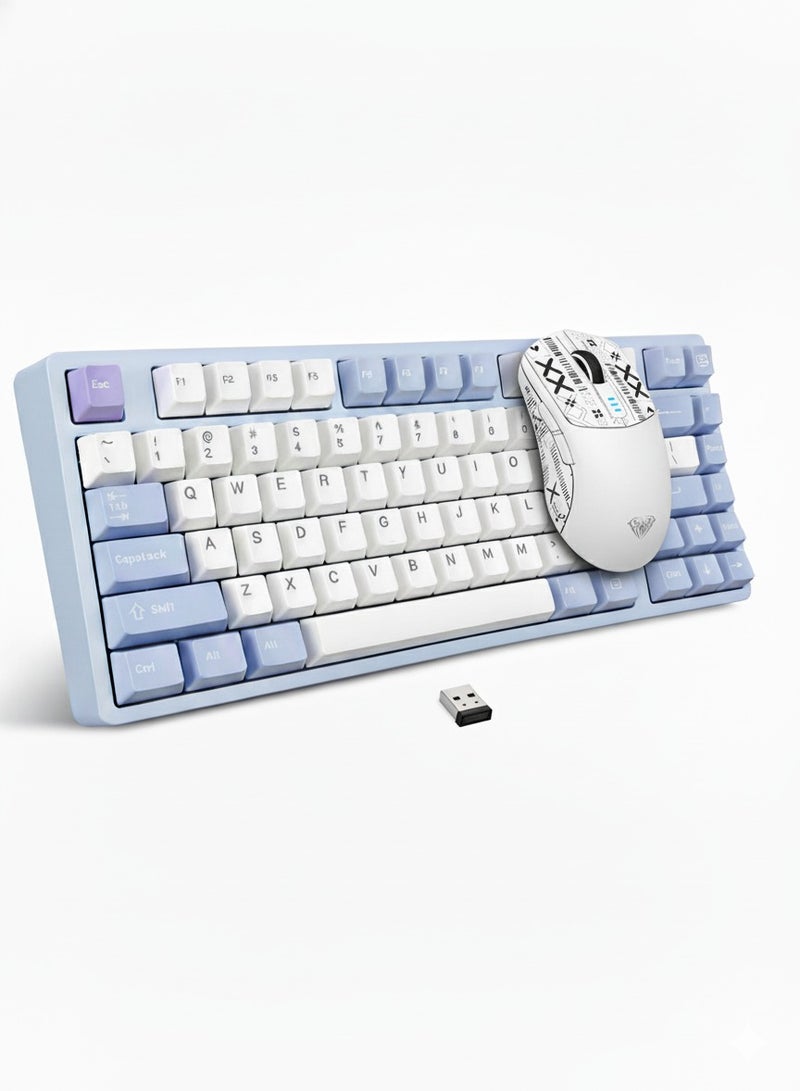 AULA Gaming Keyboard and Mouse, 2.4GHz/BT5.0/USB-C Tri-Mode Keyboard and Mouse Combo, M75 Gaming Keyboard and SC580 Gaming Mouse Combo for PC and Computer, Ideal for Gamers - Image 1