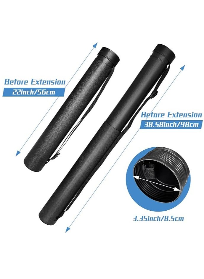Ecjiuyi 3Pack Poster Tube with Strap,Expandable Blueprint Art Mailing Transport Carrier Tubes Holders Storage,Expands from 22 to 34 inches - Image 3