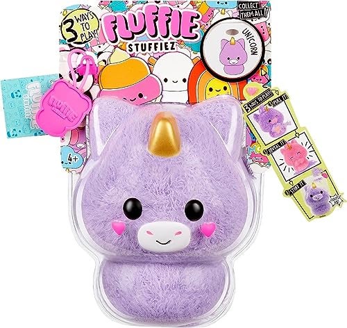 Fluffie Stuffiez Unicorn Small Collectible Feature Plush Surprise Reveal Unboxing with Huggable ASMR Fidget DIY Fur Pulling Ultra Soft Fluff - Image 1