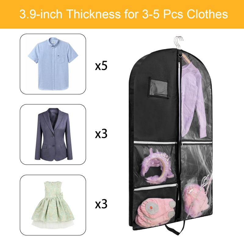 QEES 1 Pack Garment Bag for Dance Costumes,40 Inch Dance Garment Bags for Dancers Kids Dance Recital Bags Competition Cheer Uniform Garment Bag for Travel Storage,Dance Recital Gifts for Girls - Image 5